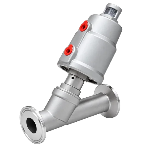 Pneumatic Tri-Clamp Angle Seat Valve, Stainless Steel Actuator — product view