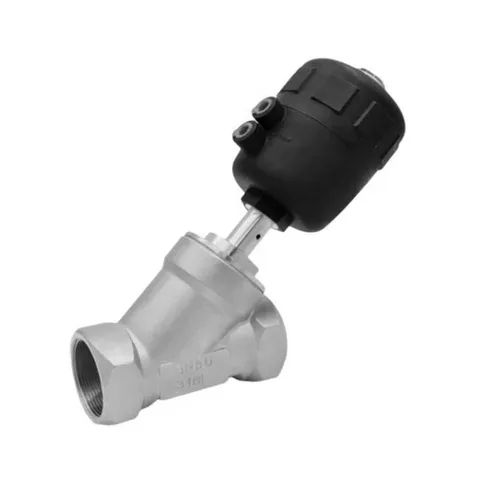 Pneumatic Female-Thread Angle Seat Valve, Plastic Actuator — product view