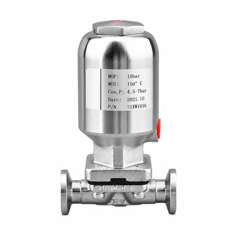 Pneumatic Tri-Clamp Diaphragm Valve, Stainless Steel Actuator — product view