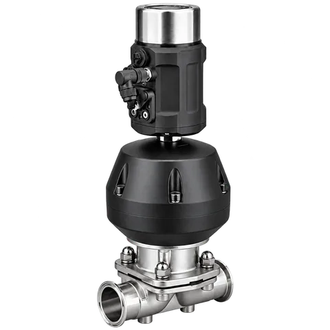 Tri-Clamp Diaphragm Valve, Plastic Actuator with Positioner — product view