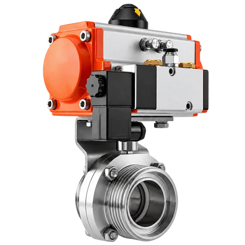 Pneumatic Butterfly Valve, Aluminum Actuator with Pilot / Feedback Options — product view