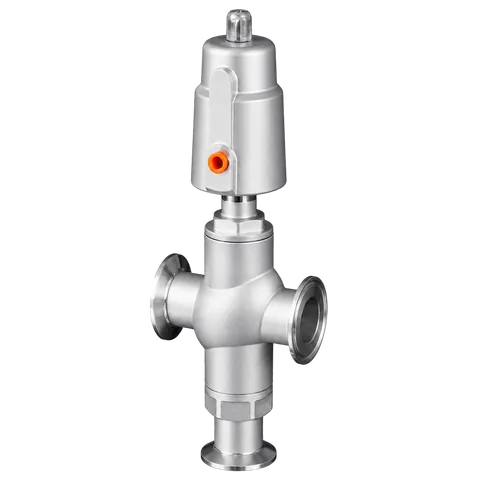 Three-Way Pneumatic Tri-Clamp Angle Seat Valve — product view