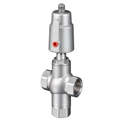 Three-Way Pneumatic Female-Thread Angle Seat Valve — product view