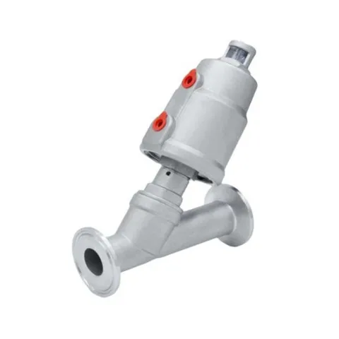 Pneumatic Tri-Clamp Angle Seat Valve, Stainless Steel Actuator — product view
