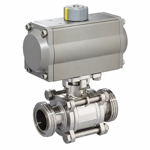 Pneumatic Three-Piece Male-Thread Ball Valve — product view