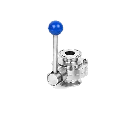 Sanitary Tri-Clamp Butterfly Valve with Vertical Pull Handle — product view