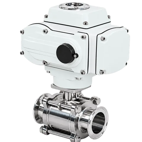 Electric Three-Piece Tri-Clamp Ball Valve — product view