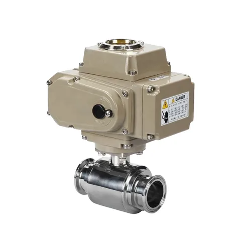Sanitary Electric Actuated Tri-Clamp 2-Way Ball Valve — product view