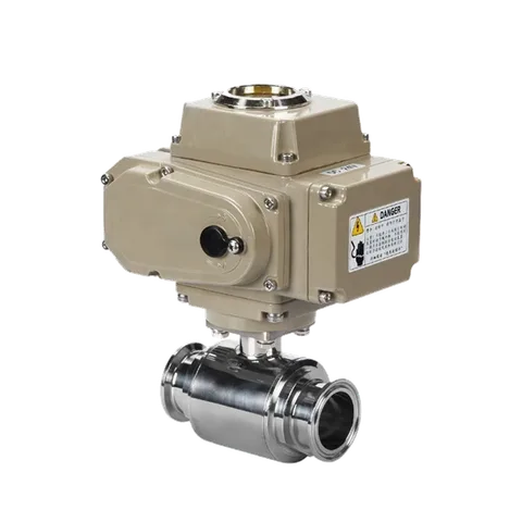 Sanitary Electric Actuated Tri-Clamp 2-Way Ball Valve — product view