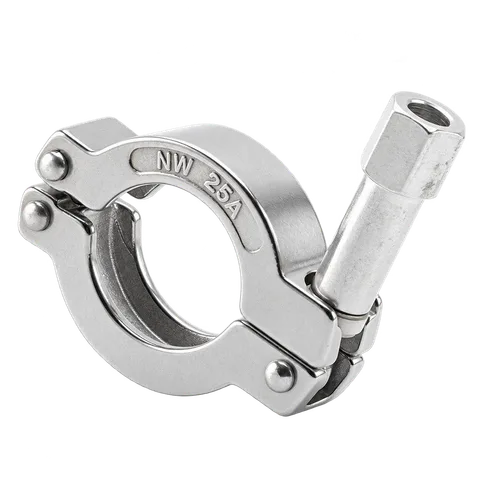 Stainless KF Double-Pin Clamp · Upright Closure — product view