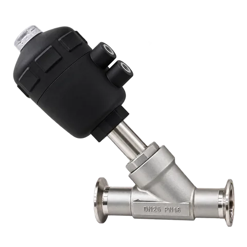 Pneumatic Tri-Clamp Angle Seat Valve, Plastic Actuator — product view
