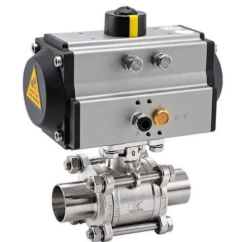 Pneumatic Three-Piece Weld-End Ball Valve — product view