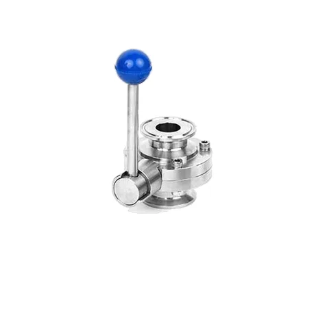 Sanitary Tri-Clamp Butterfly Valve with Vertical Pull Handle — product view