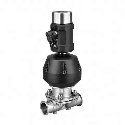 Tri-Clamp Diaphragm Valve, Plastic Actuator with Positioner — product view