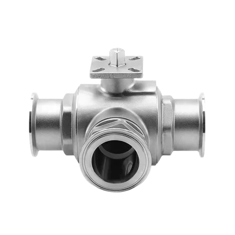 Actuator-Ready Three-Way Tri-Clamp Ball Valve