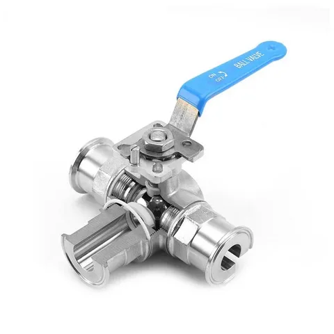 Three-Piece Manual Three-Way Tri-Clamp Ball Valve