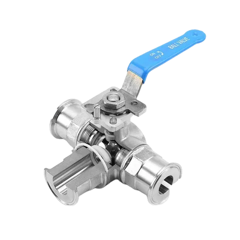 Three-Piece Manual Three-Way Tri-Clamp Ball Valve