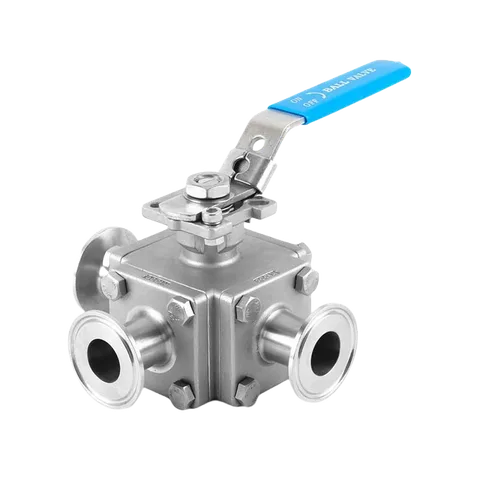 Encapsulated Three-Way Tri-Clamp Ball Valve